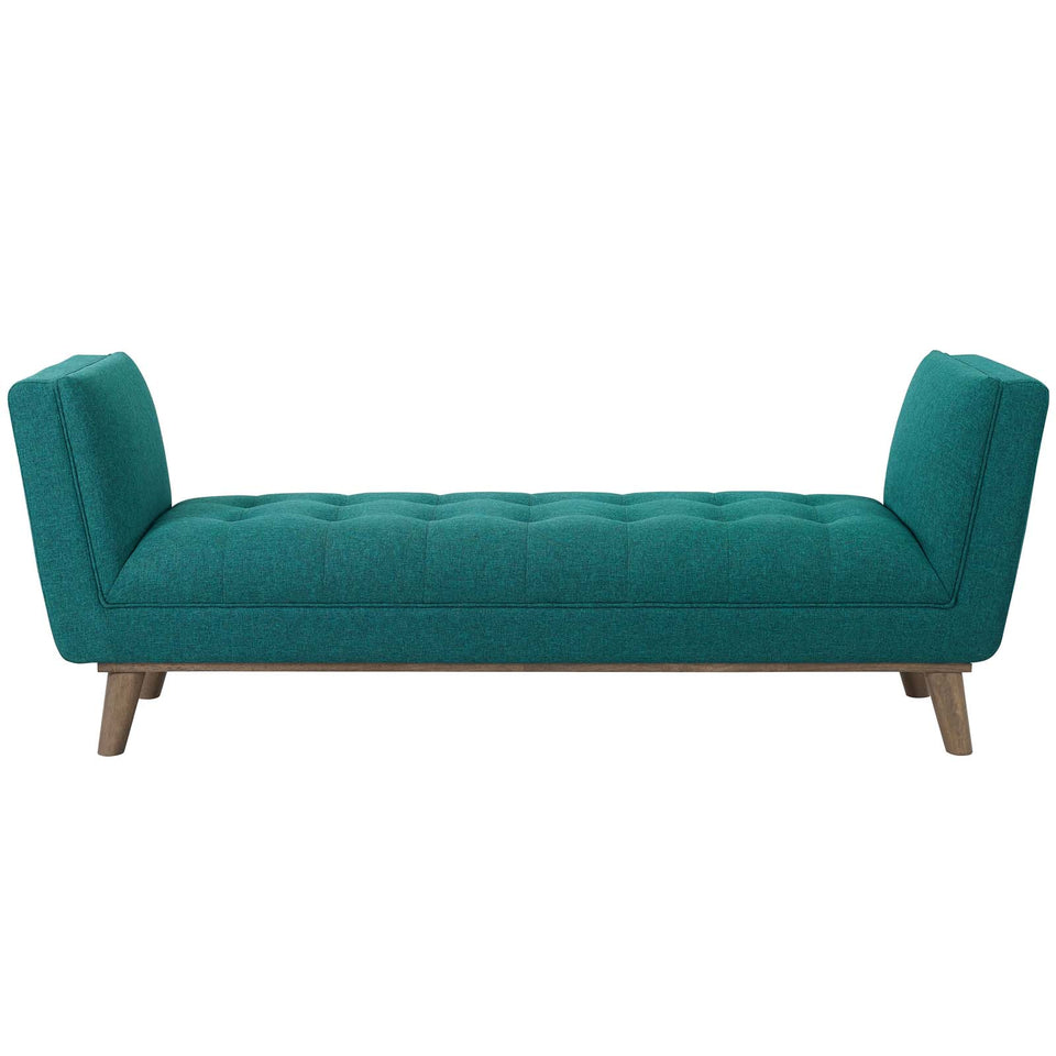Haven Tufted Button Upholstered Fabric Accent Bench.
