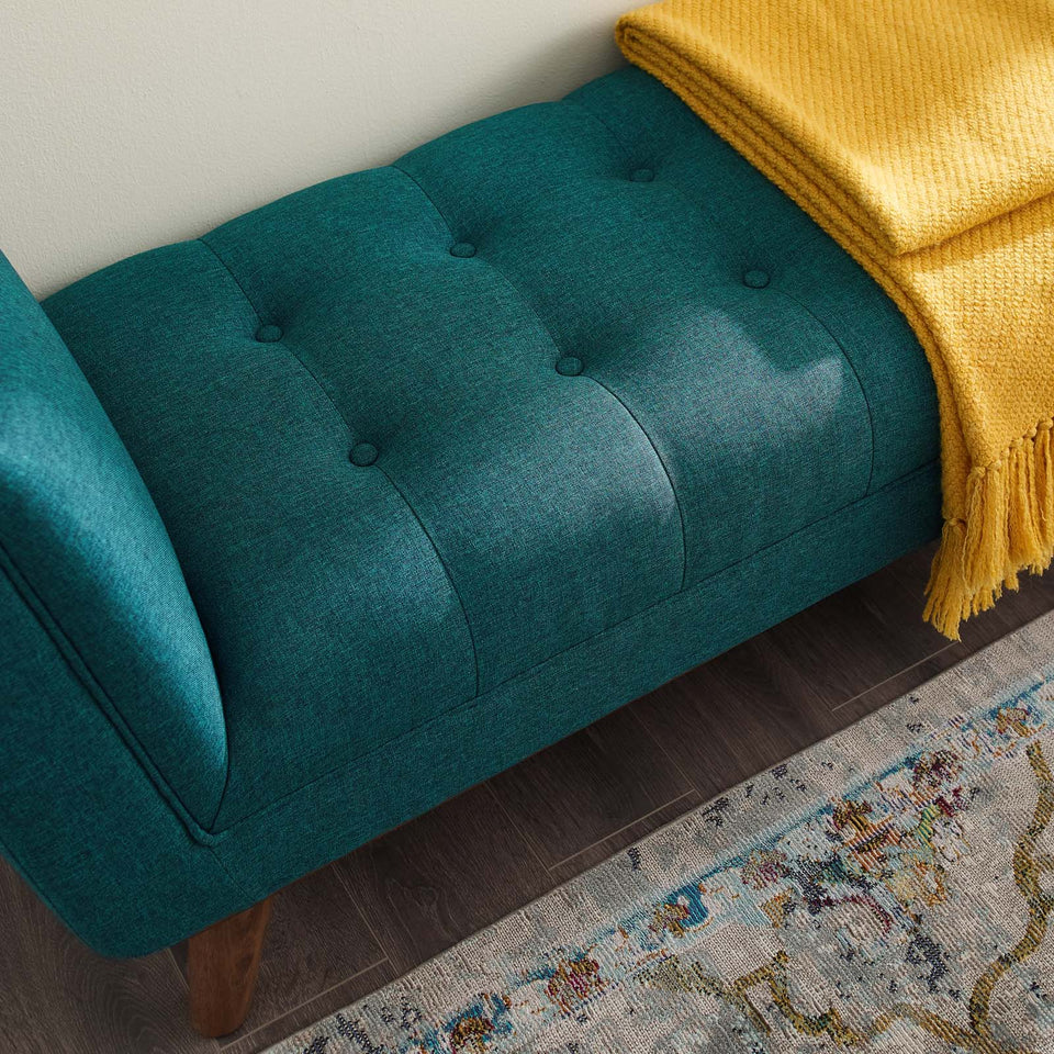 Haven Tufted Button Upholstered Fabric Accent Bench.