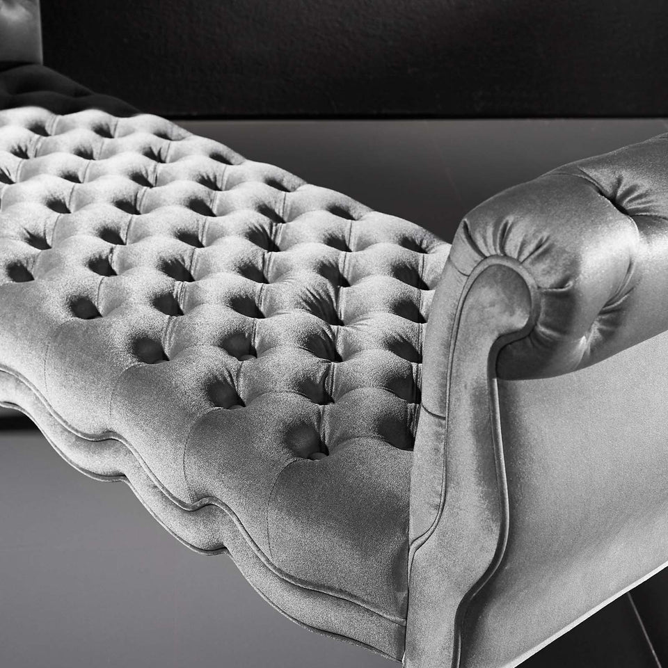 Adelia Chesterfield Style Button Tufted Performance Velvet Bench.