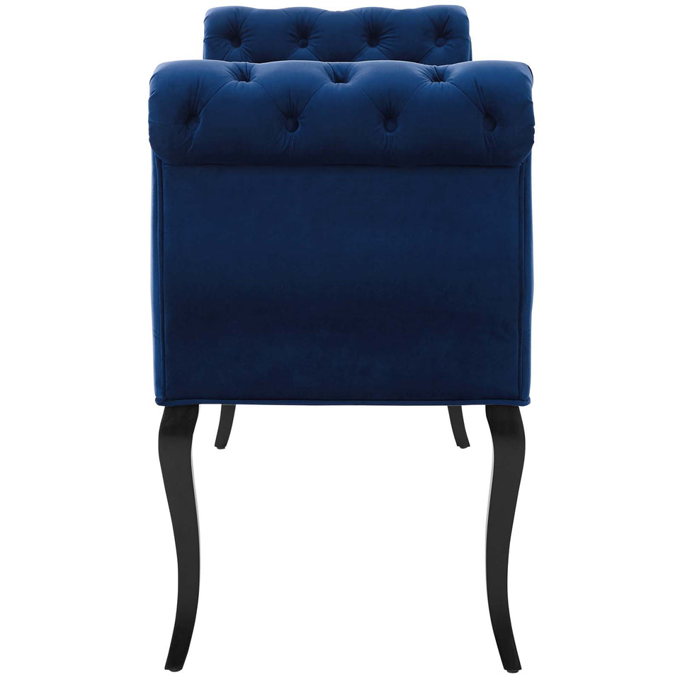 Adelia Chesterfield Style Button Tufted Performance Velvet Bench.