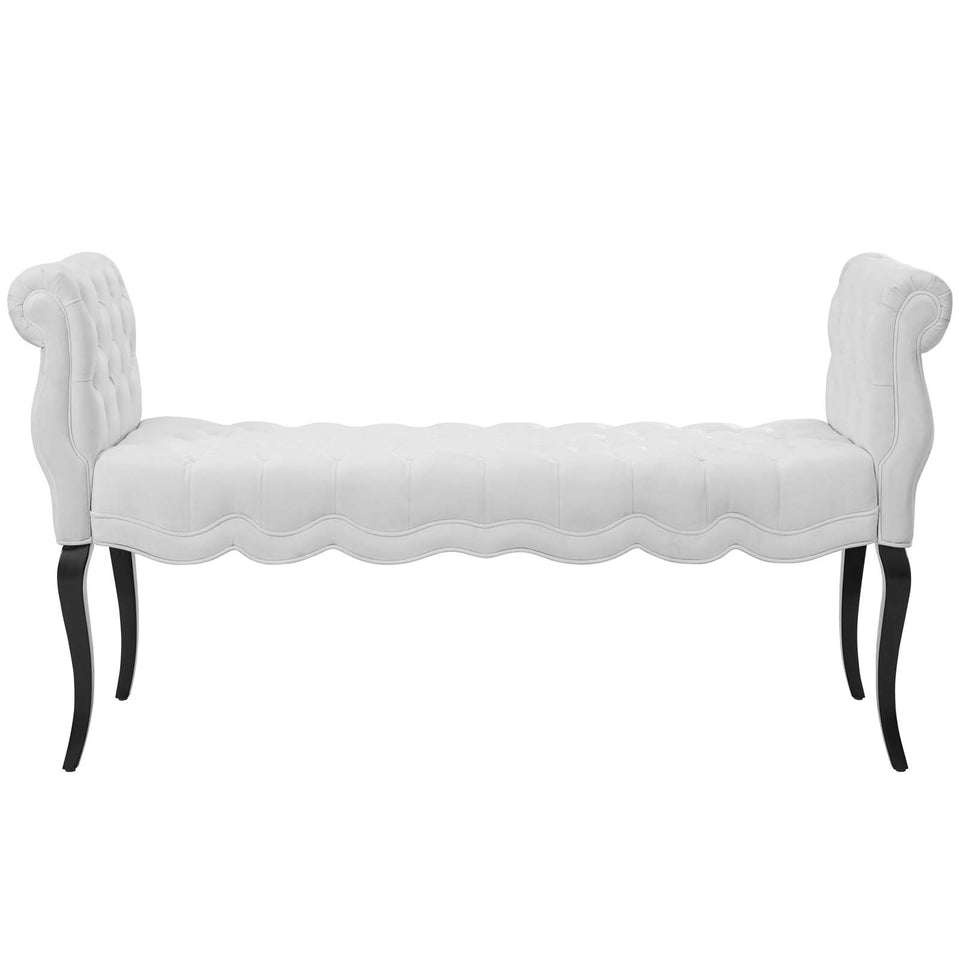 Adelia Chesterfield Style Button Tufted Performance Velvet Bench.
