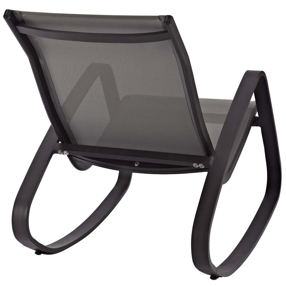 Traveler Rocking Outdoor Patio Mesh Sling Lounge Chair.