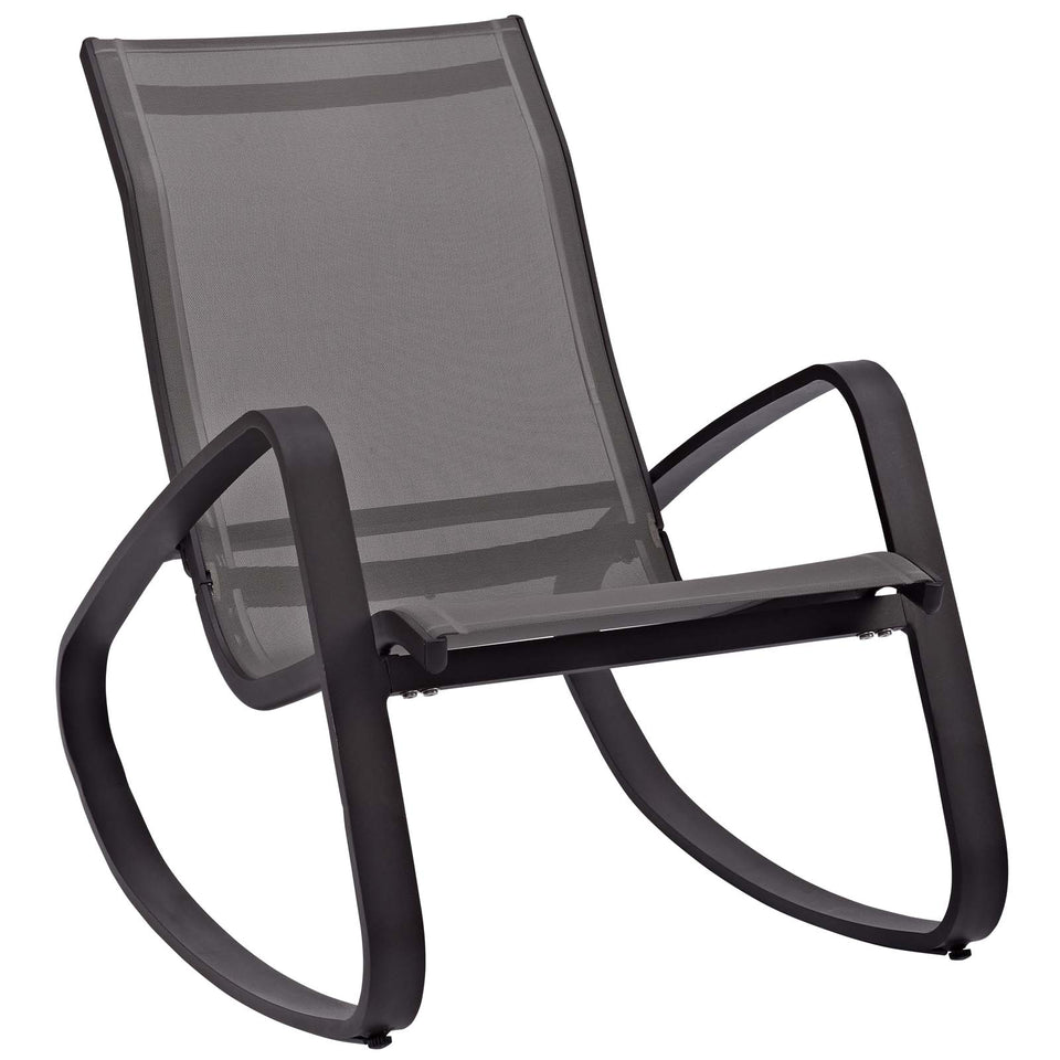 Traveler Rocking Outdoor Patio Mesh Sling Lounge Chair.