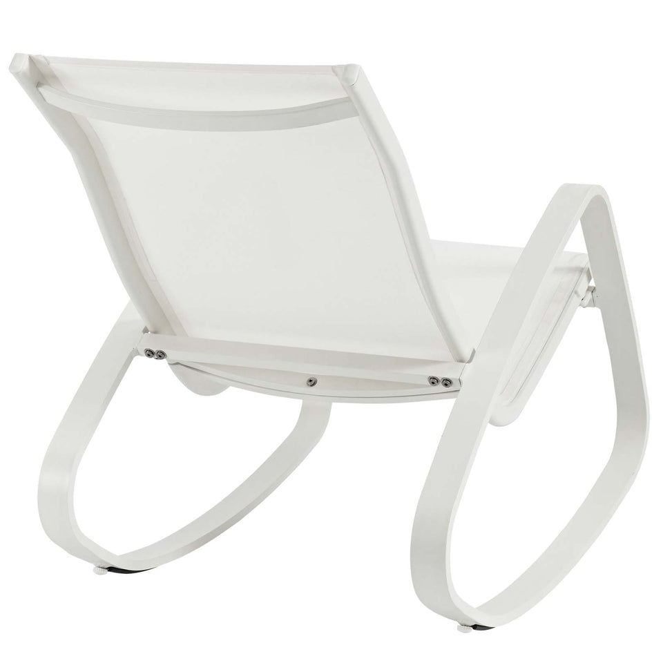 Traveler Rocking Outdoor Patio Mesh Sling Lounge Chair.