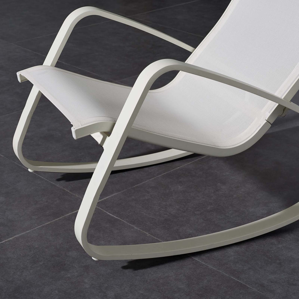 Traveler Rocking Outdoor Patio Mesh Sling Lounge Chair.