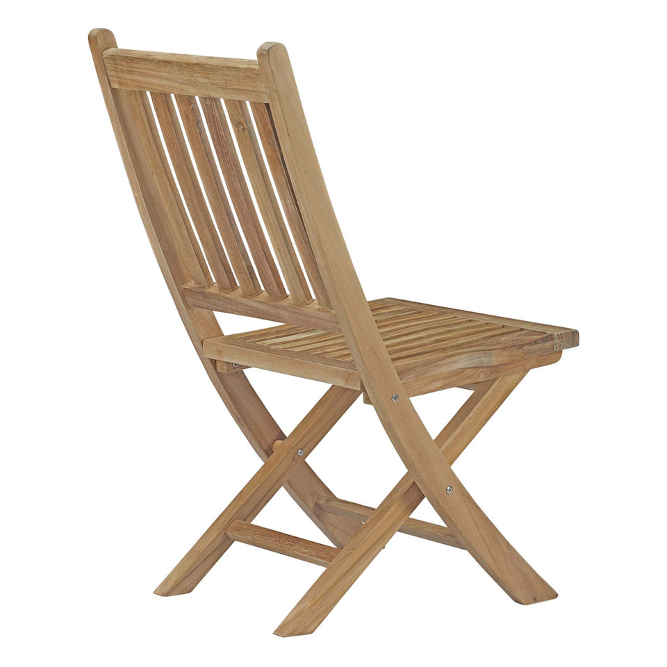 Marina 7 Piece Outdoor Patio Teak Outdoor Dining Set in Natural.