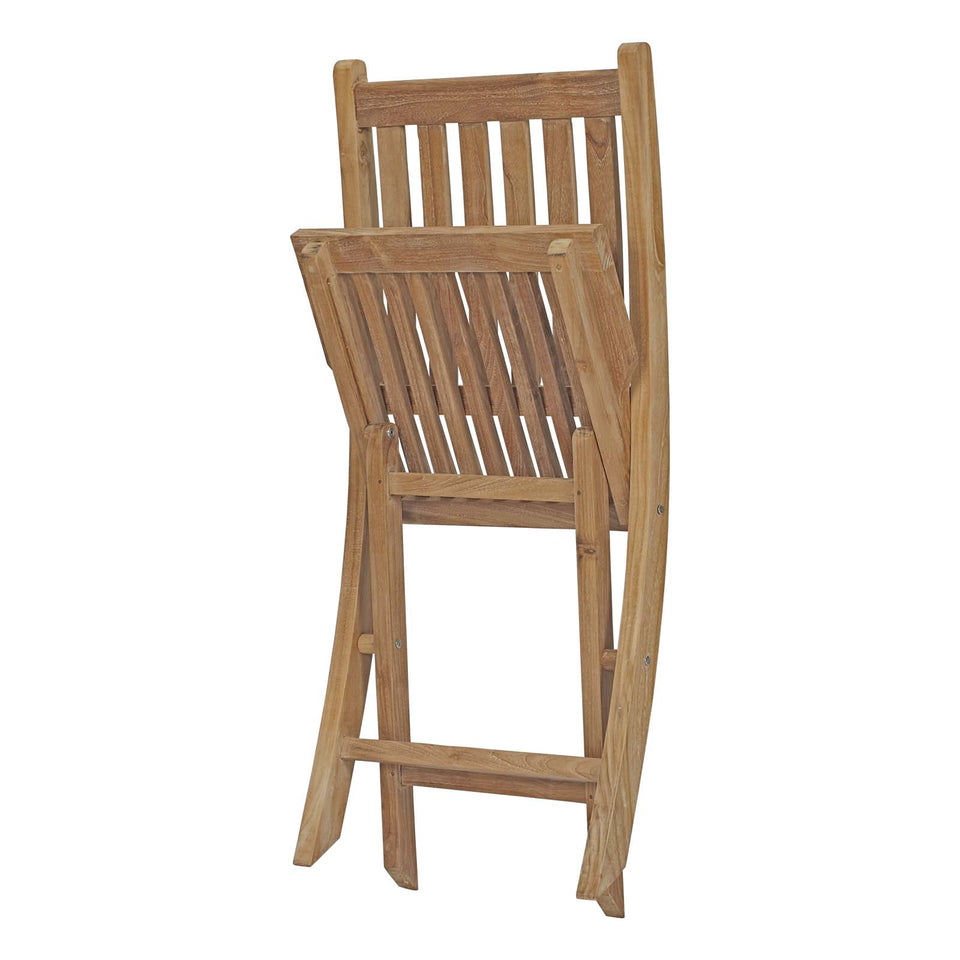 Marina 7 Piece Outdoor Patio Teak Outdoor Dining Set in Natural.