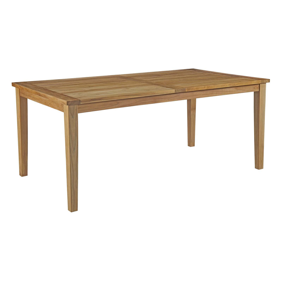 Marina 7 Piece Outdoor Patio Teak Outdoor Dining Set in Natural.