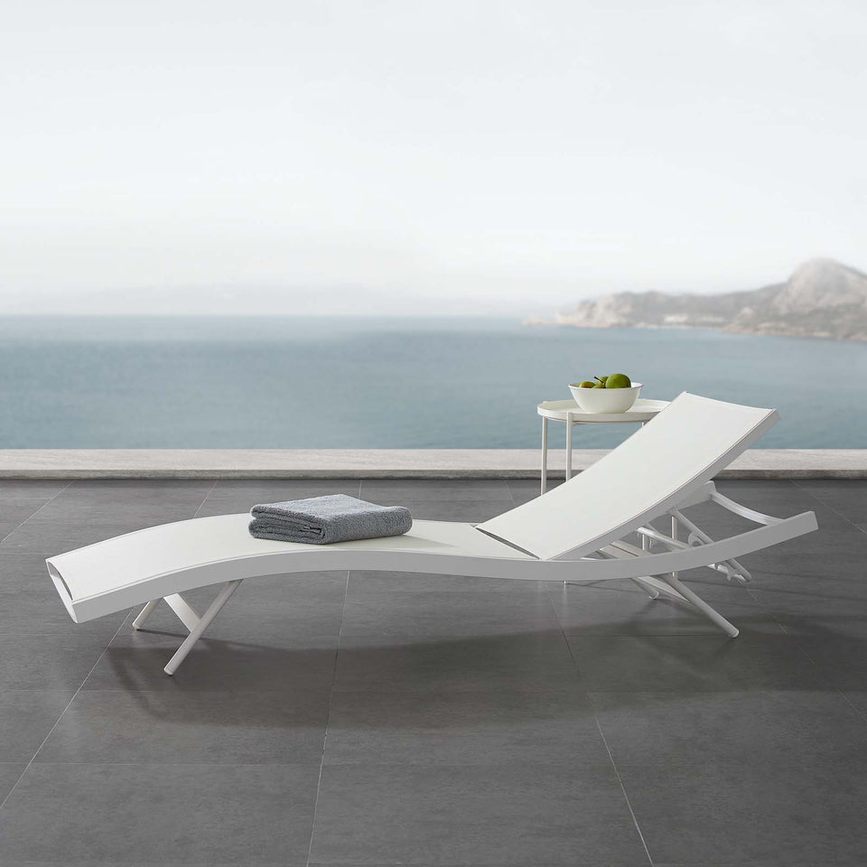 Glimpse Outdoor Patio Mesh Chaise Lounge Chair.