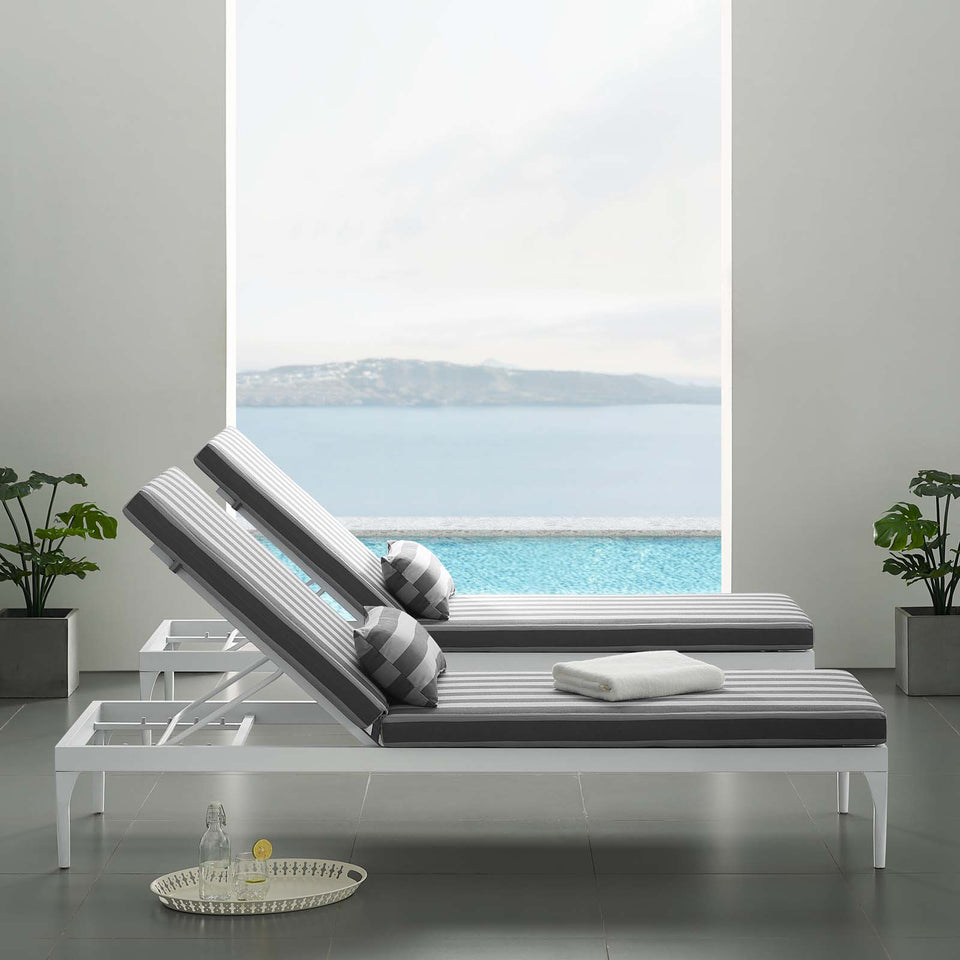 Perspective Cushion Outdoor Patio Chaise Lounge Chair.