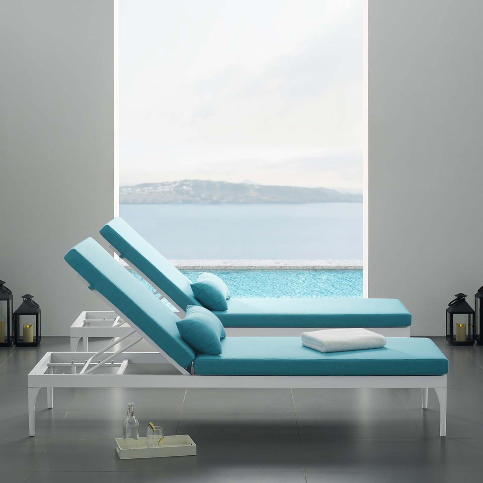 Perspective Cushion Outdoor Patio Chaise Lounge Chair.