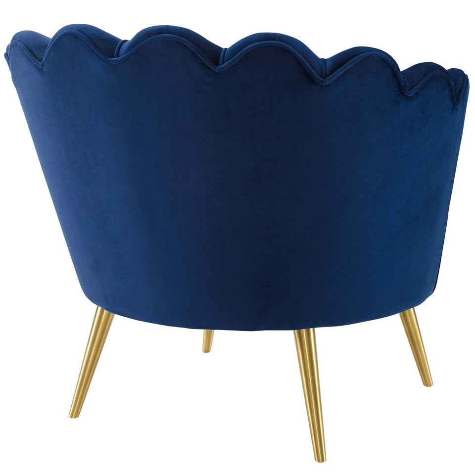 Admire Scalloped Edge Performance Velvet Accent Armchair.