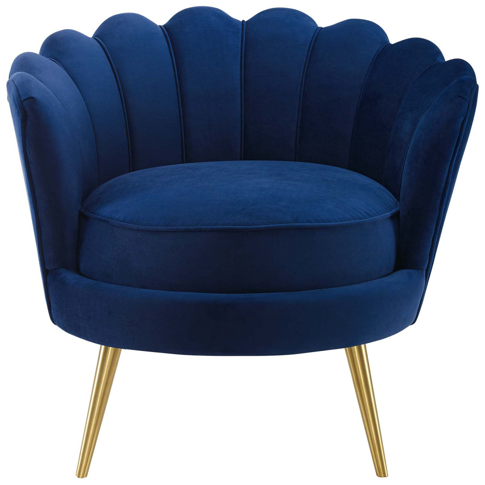 Admire Scalloped Edge Performance Velvet Accent Armchair.