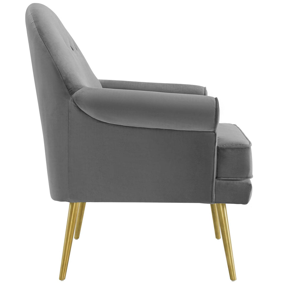 Revive Tufted Button Accent Performance Velvet Armchair.