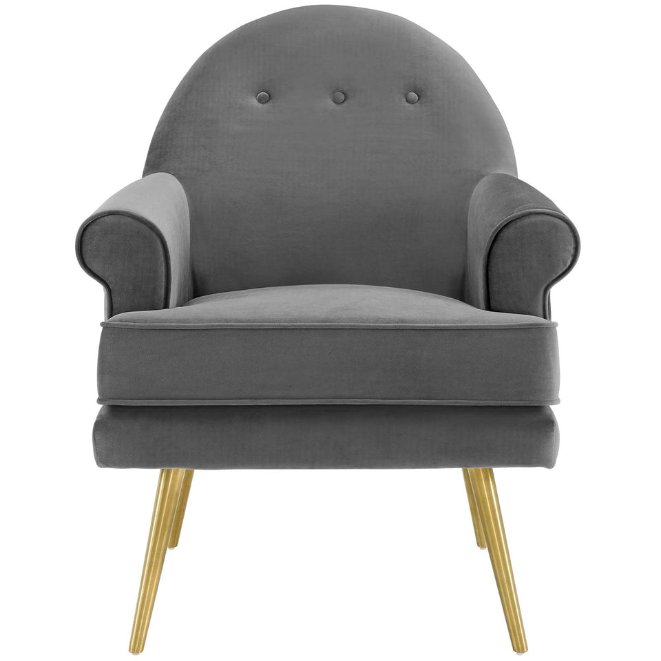 Revive Tufted Button Accent Performance Velvet Armchair.
