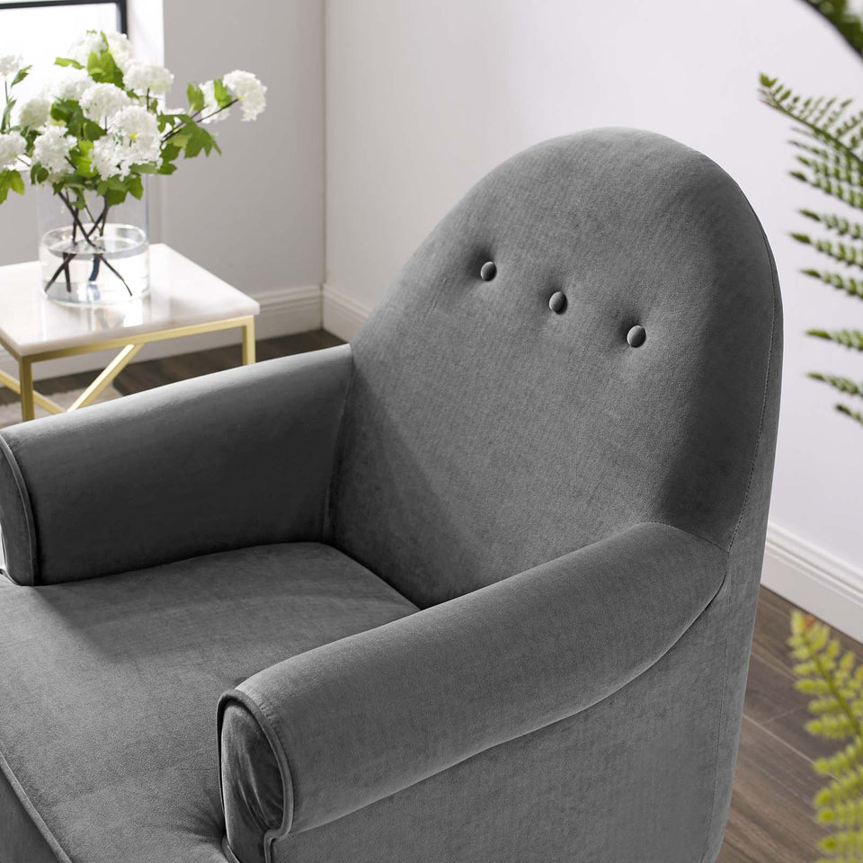 Revive Tufted Button Accent Performance Velvet Armchair.