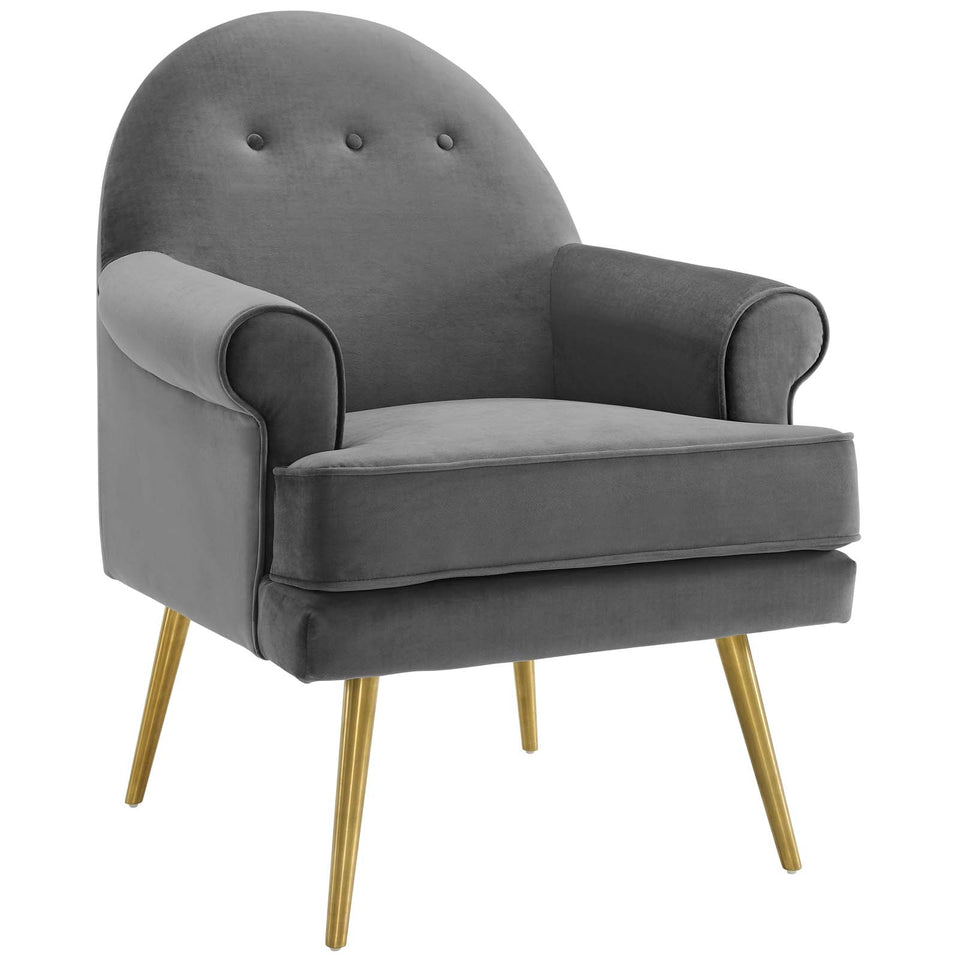 Revive Tufted Button Accent Performance Velvet Armchair.