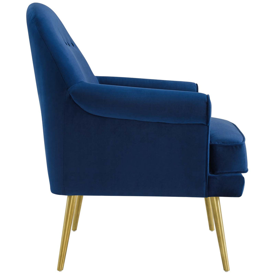 Revive Tufted Button Accent Performance Velvet Armchair.