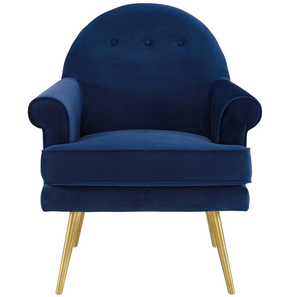Revive Tufted Button Accent Performance Velvet Armchair.