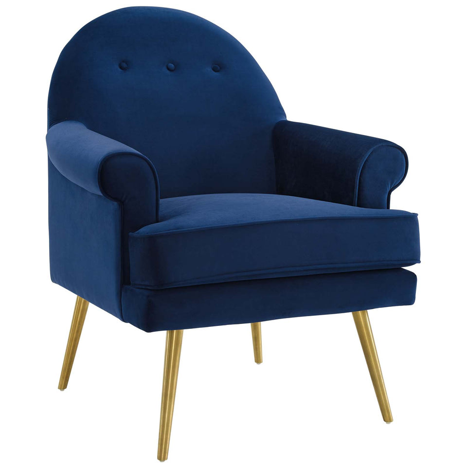 Revive Tufted Button Accent Performance Velvet Armchair.