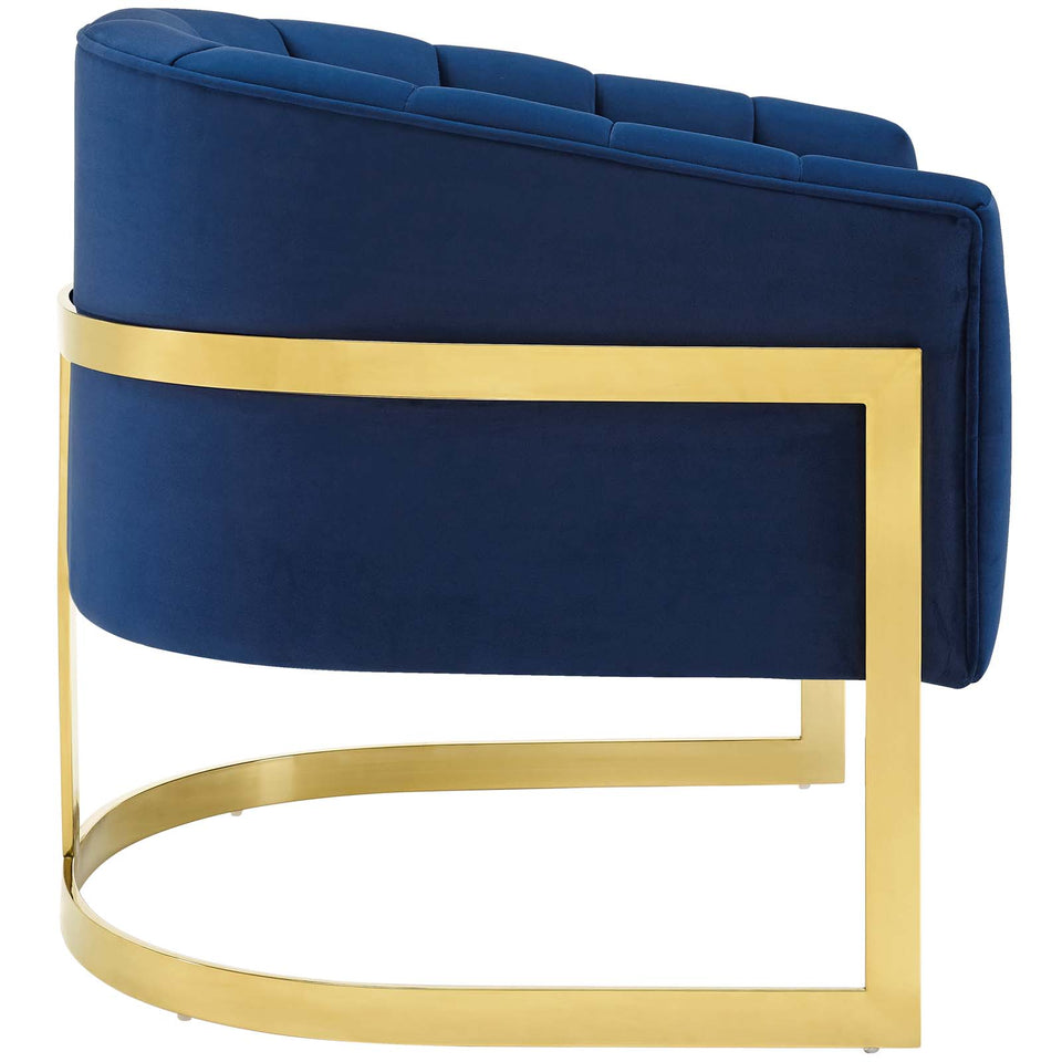 Esteem Vertical Channel Tufted Performance Velvet Accent Armchair.