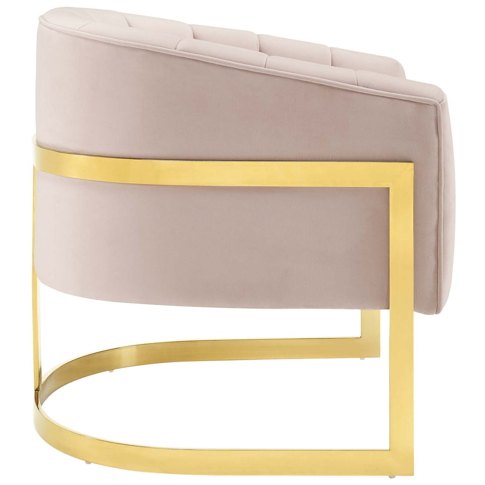 Esteem Vertical Channel Tufted Performance Velvet Accent Armchair.