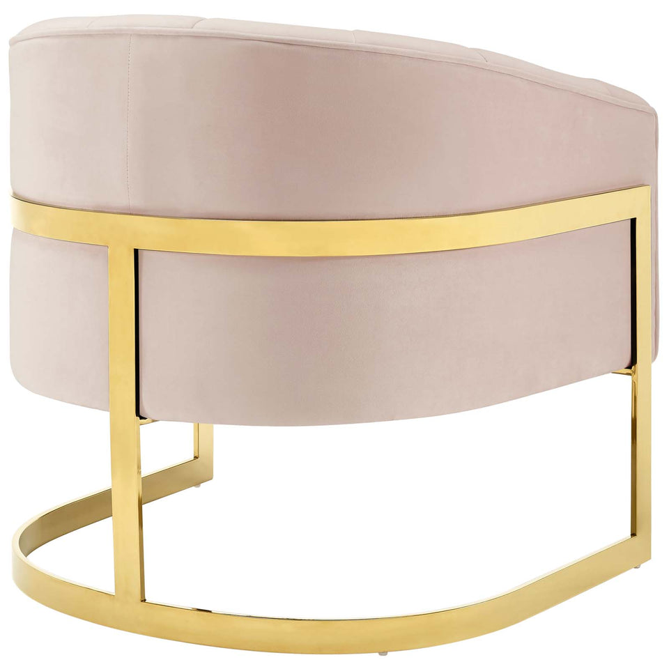 Esteem Vertical Channel Tufted Performance Velvet Accent Armchair.