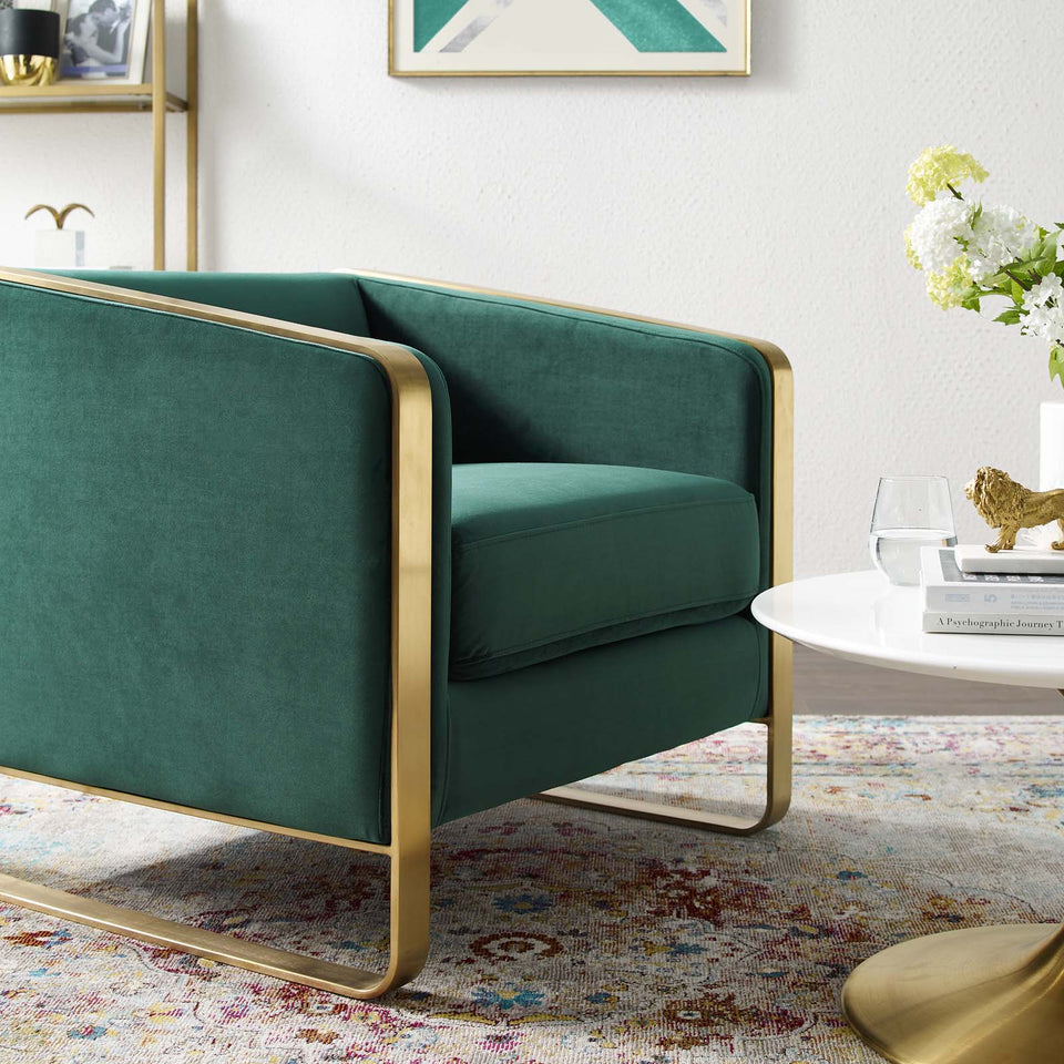 Visualize Accent Club Lounge Performance Velvet Armchair.