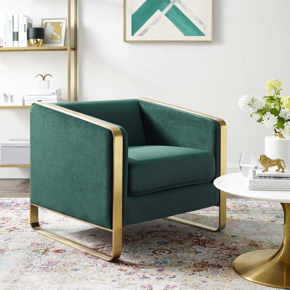 Visualize Accent Club Lounge Performance Velvet Armchair.