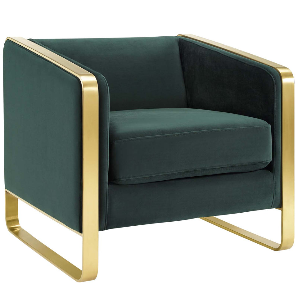 Visualize Accent Club Lounge Performance Velvet Armchair.