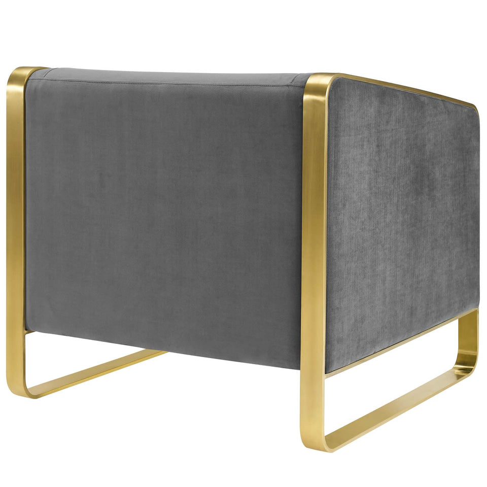 Visualize Accent Club Lounge Performance Velvet Armchair.