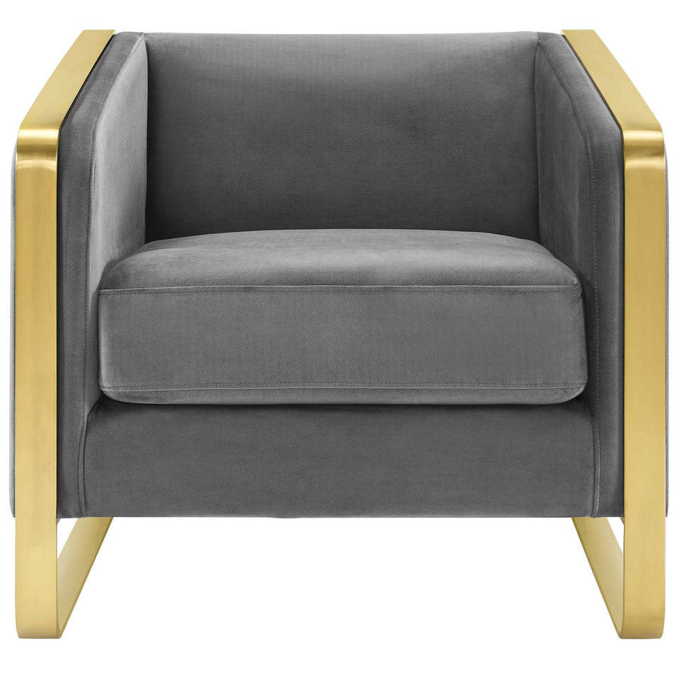 Visualize Accent Club Lounge Performance Velvet Armchair.
