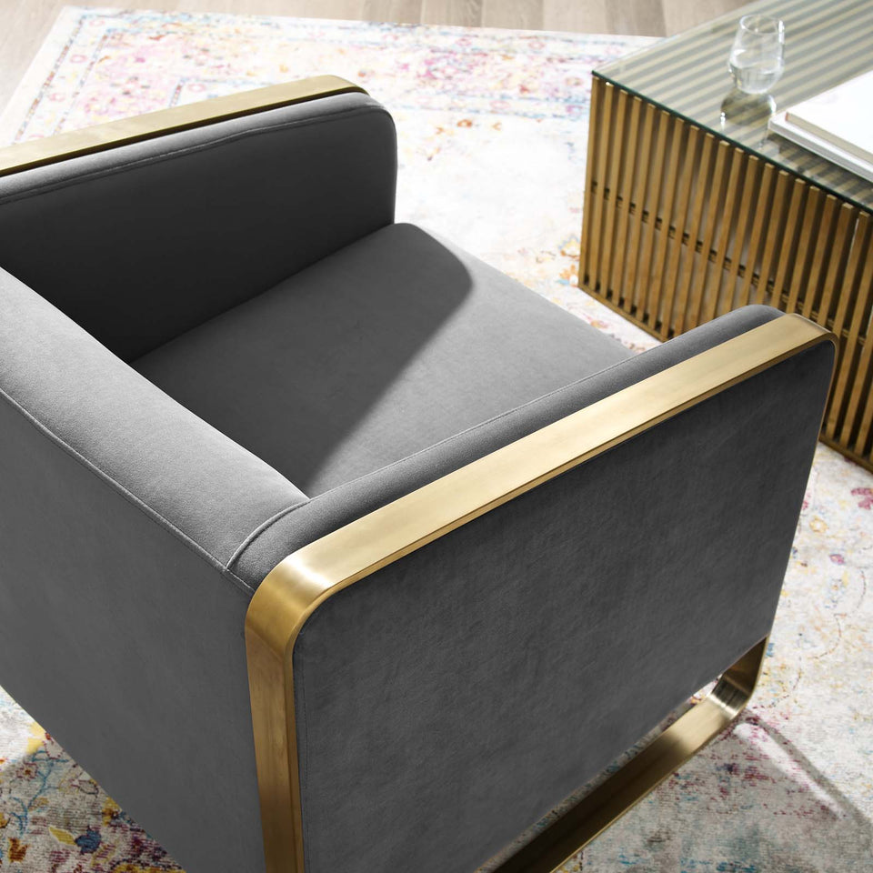 Visualize Accent Club Lounge Performance Velvet Armchair.