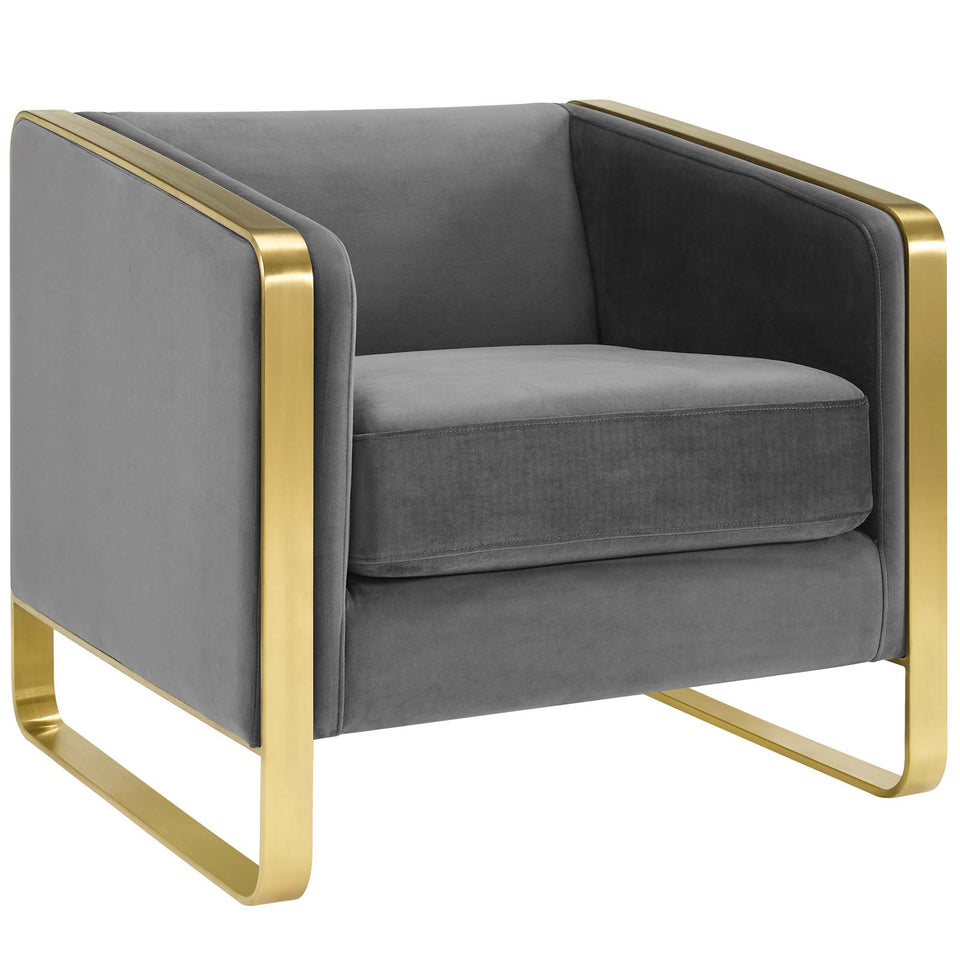 Visualize Accent Club Lounge Performance Velvet Armchair.