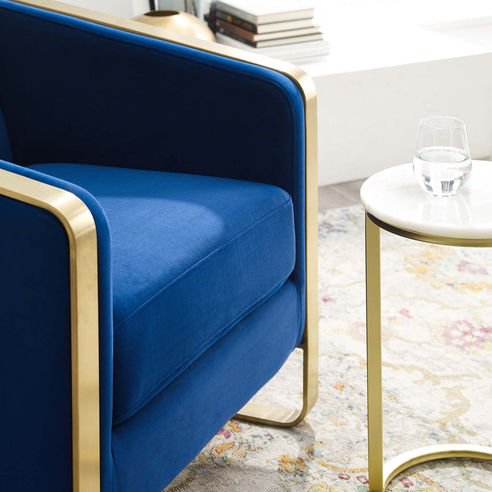 Visualize Accent Club Lounge Performance Velvet Armchair.