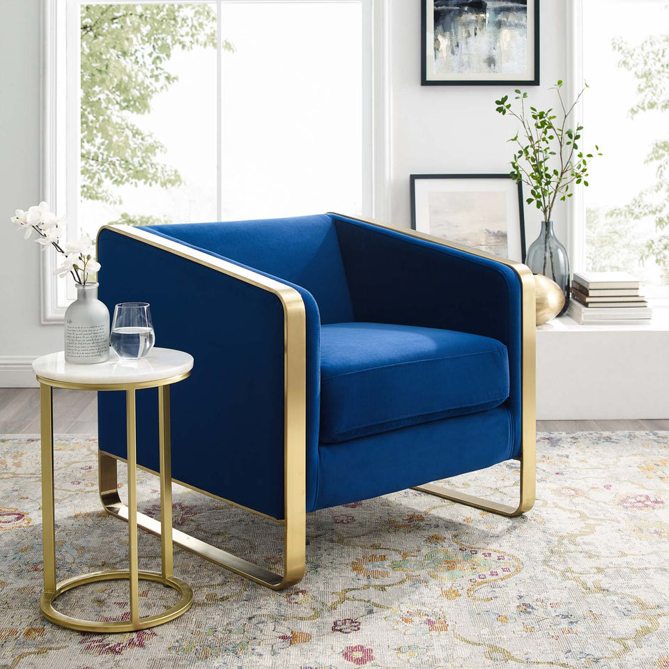 Visualize Accent Club Lounge Performance Velvet Armchair.