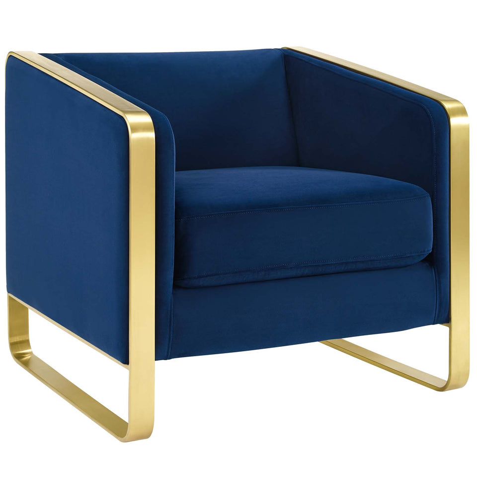 Visualize Accent Club Lounge Performance Velvet Armchair.