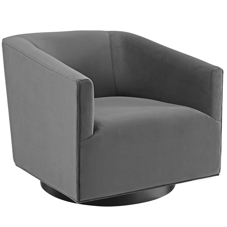 Twist Accent Lounge Performance Velvet Swivel Chair.