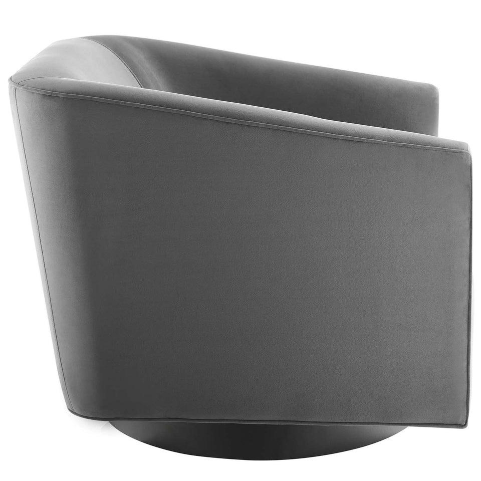 Twist Accent Lounge Performance Velvet Swivel Chair.