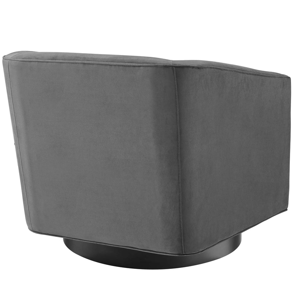 Twist Accent Lounge Performance Velvet Swivel Chair.