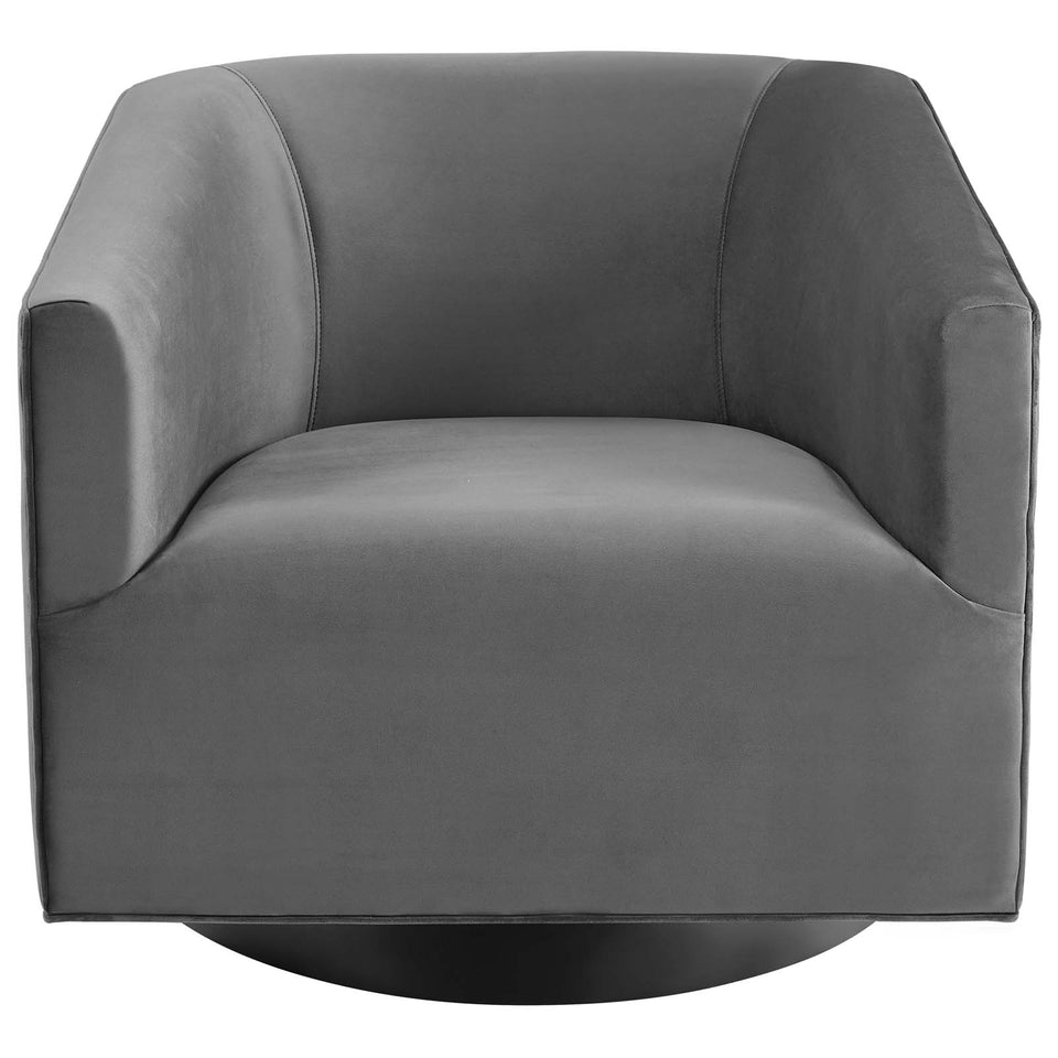 Twist Accent Lounge Performance Velvet Swivel Chair.