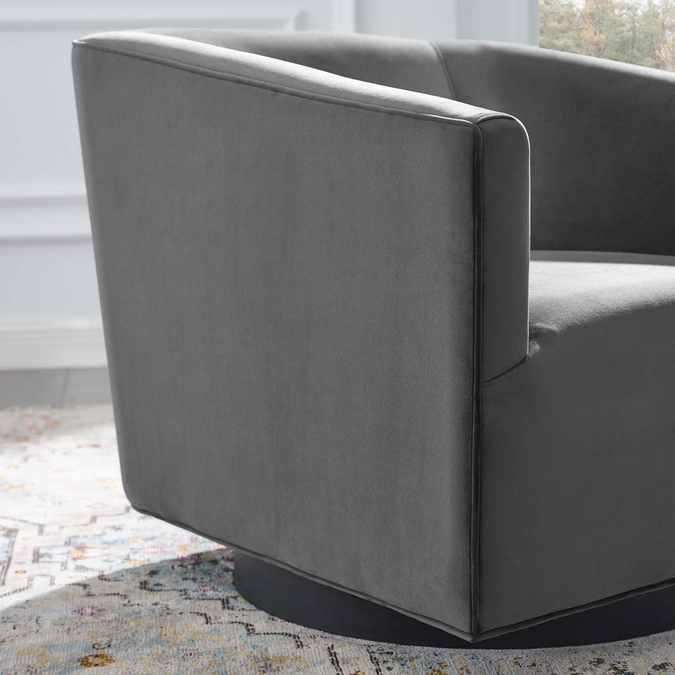 Twist Accent Lounge Performance Velvet Swivel Chair.