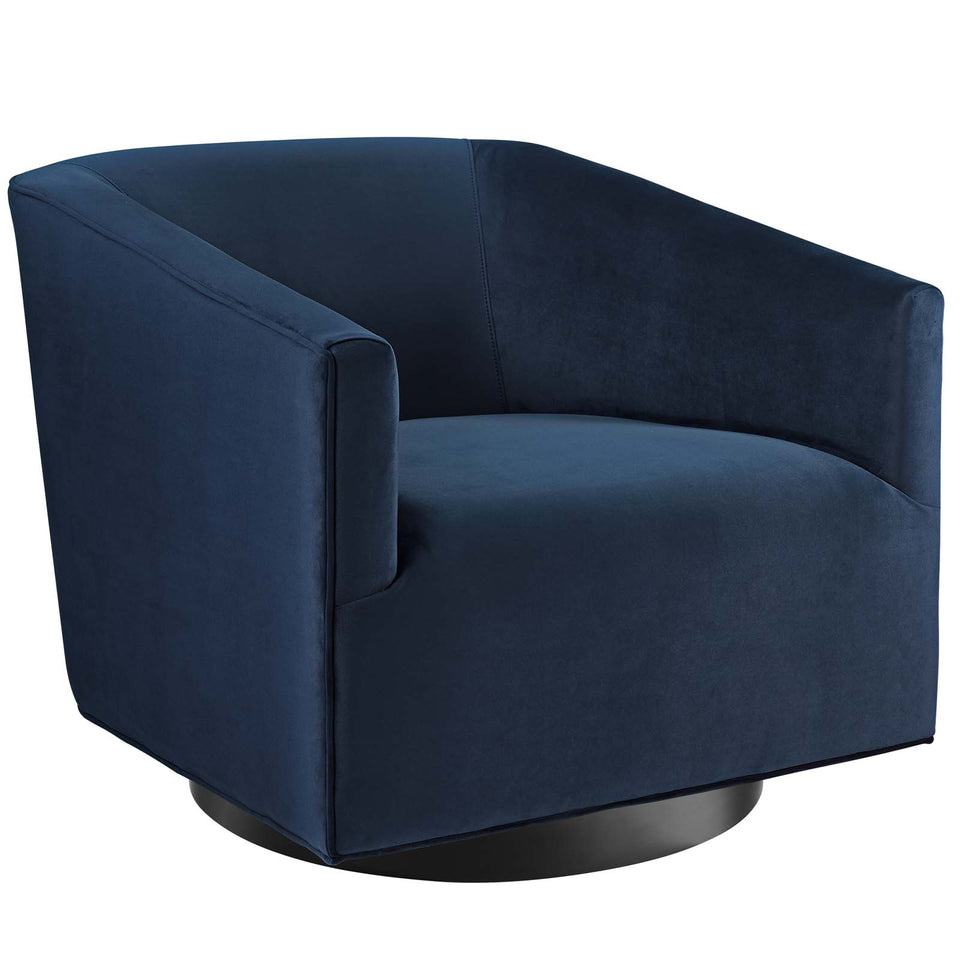 Twist Accent Lounge Performance Velvet Swivel Chair.
