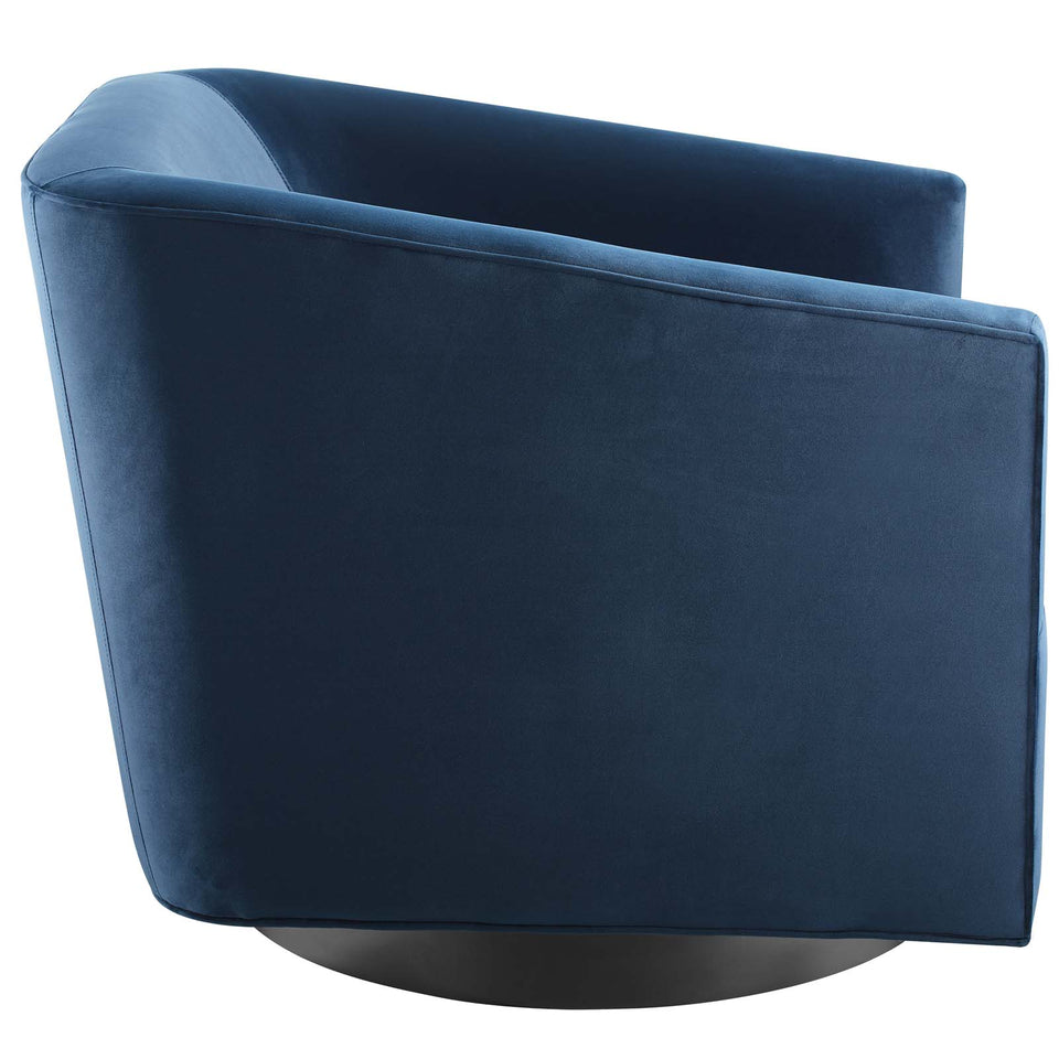 Twist Accent Lounge Performance Velvet Swivel Chair.