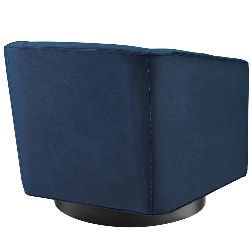 Twist Accent Lounge Performance Velvet Swivel Chair.