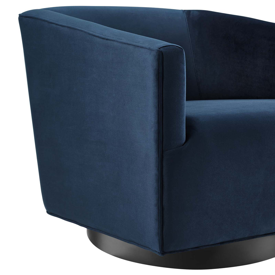 Twist Accent Lounge Performance Velvet Swivel Chair.