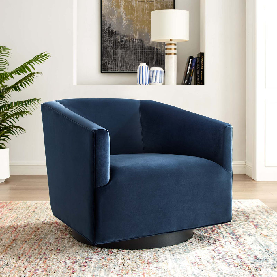 Twist Accent Lounge Performance Velvet Swivel Chair.