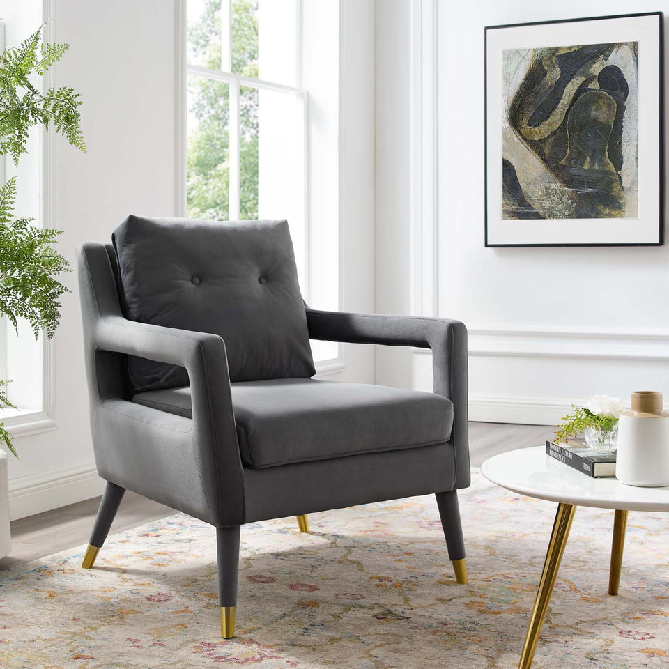 Premise Accent Lounge Performance Velvet Armchair.