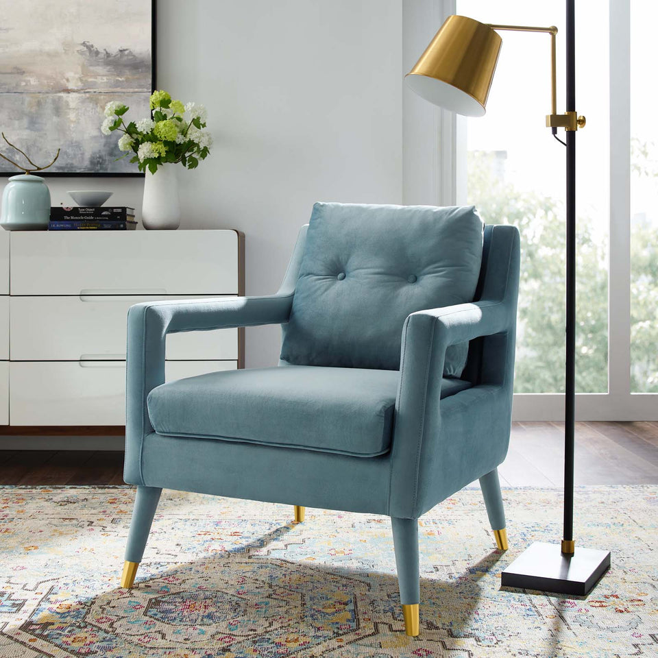 Premise Accent Lounge Performance Velvet Armchair.