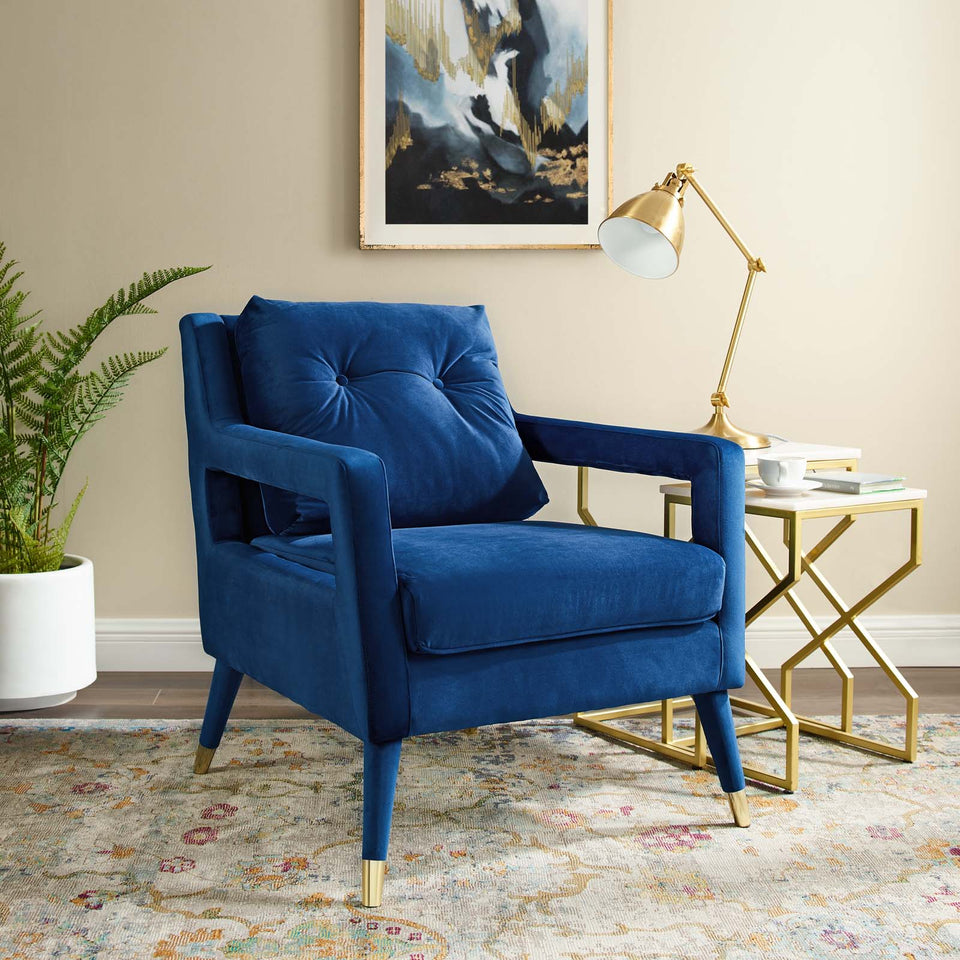 Premise Accent Lounge Performance Velvet Armchair.